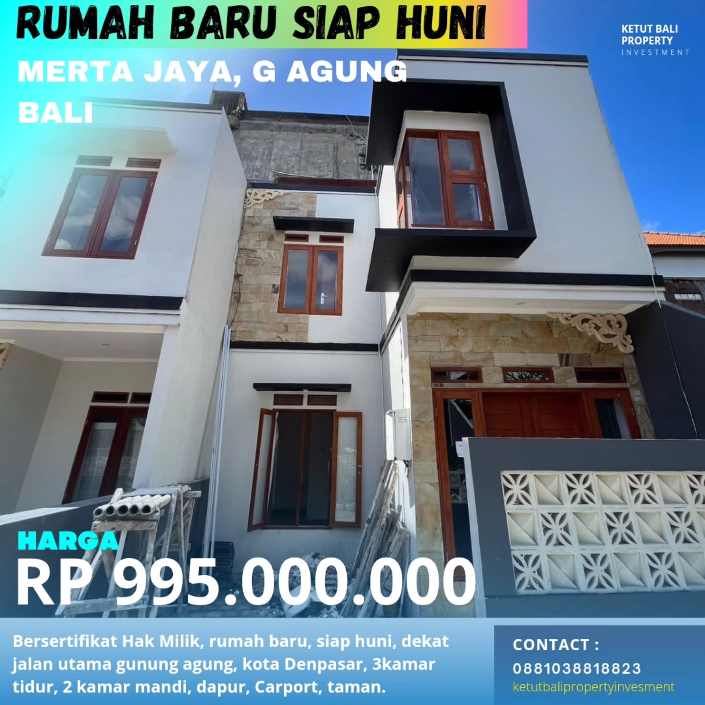 Rumah Rumah Baru Siap Huni Merta jaya, Gunung Agung, Denpasar.
